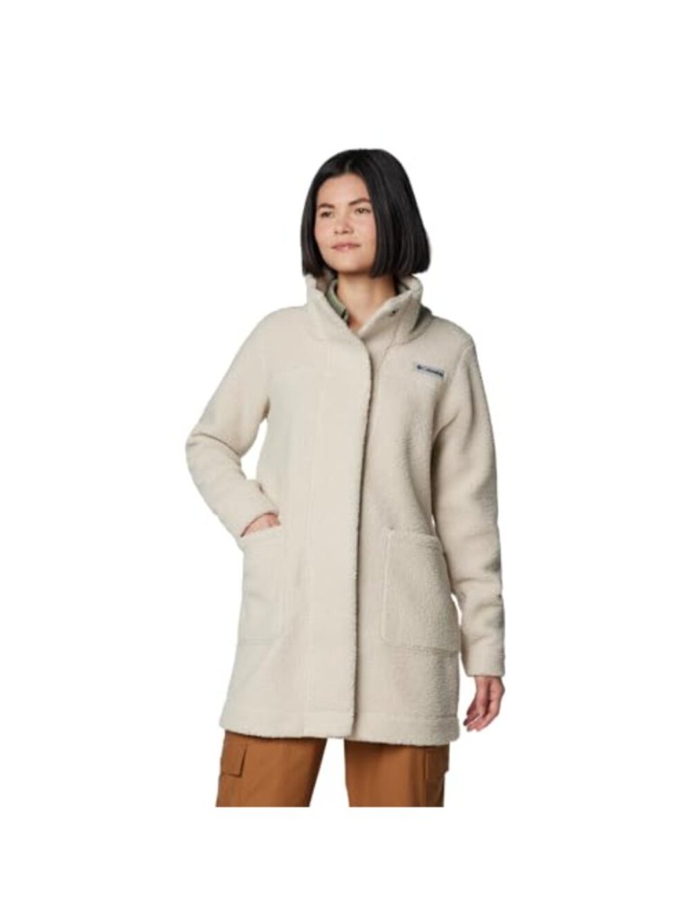 Sherpa Fleece Long Jacket Warm Winter Coat with Pockets